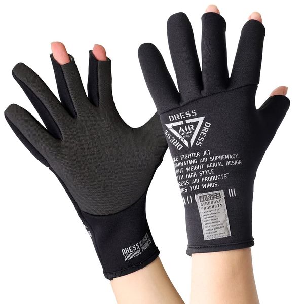 DRESS Neoprene Gloves, Large, Fishing, Jigging, Agging, Light Game, Cold Protection, Men's, Women's, Warm, Warm