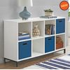 8 Cube Display Stand Organizer White Cubby Shelving Bookcase Vinyl Room Storage