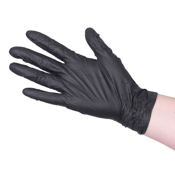 Unigloves Black Pearl Nitrile GP0033 Examination - Multipurpose, Powder Free and Latex Free Disposable Gloves, Box of 100 Gloves, Black, Medium