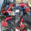 3" Red Cold Air Intake Filter Pipe Induction Kit Power Flow Hose System Car Part