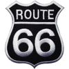 Klicnow Route 66 Embroidered Patch (Black/White) 7cm X 8cm (2 3/4" X 3")