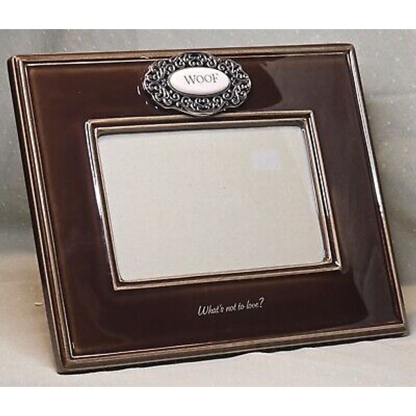 Grasslands Road WOOF WHAT'S NOT TO LOVE? Brown Ceramic Glaze Dog Photo Frame