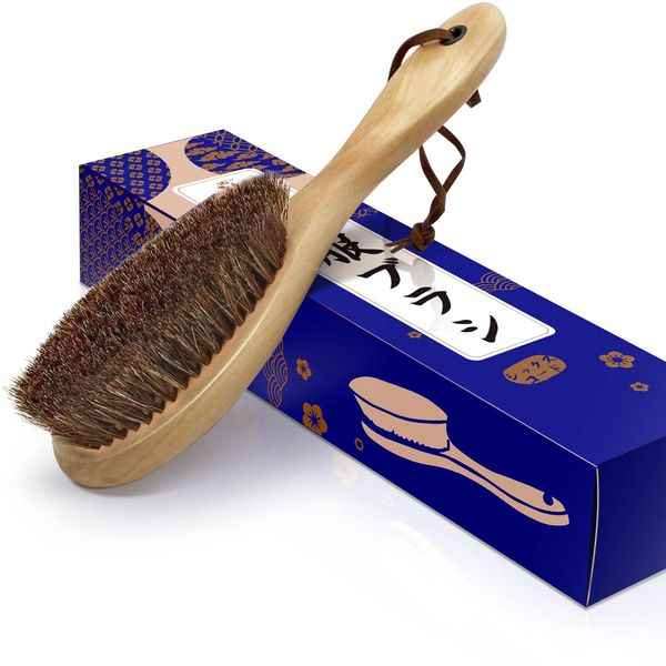 Clothes Brush, Horse Hair Brush [100% Natural Horse Hair] Suit Clothes Coat Knit Brush for Clothes Care Shoe Polish Shoe Brush Remove Static Electric/Dust/Pollen