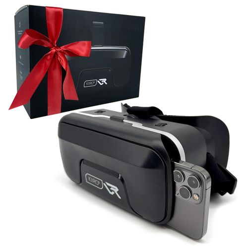 Kiiroo VR Headset for Phone - Optimized for VR Content - for iPhone, Android & Windows - Fits 5.5"-7.2" Devices - Glasses-Friendly - 40mm HD Resin Aspherical Lens - Adjustable IPD & Fixed Focus