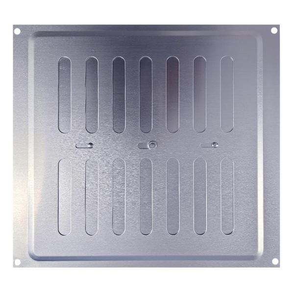 Aluminium Louvre Air Vent Air Grill Used for Ventilation Satin Anodised Chrome Flush Grille Cover (9x9 (225mm x 225mm) Adjustable)