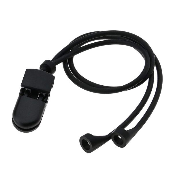 EMSea Hearing Aid Clip Holder Anti-lost Lanyard Safety Retainer Retention Cord Protector Silicone Black for Adults Seniors Kids