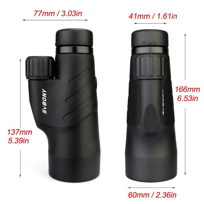 Telescopio Monocular INF 12 × 50 Zoom Back4 Prism 3 Partes Negro