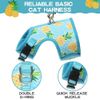 BINGPET Cat Harness - Mesh Dog Walking Harness with Adjustable Leash - Pineapple