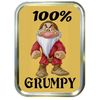 100% GRUMPY 2oz GOLD TOBACCO TIN,BACCY TIN,PILL BOX, STASH CAN,STORAGE TIN