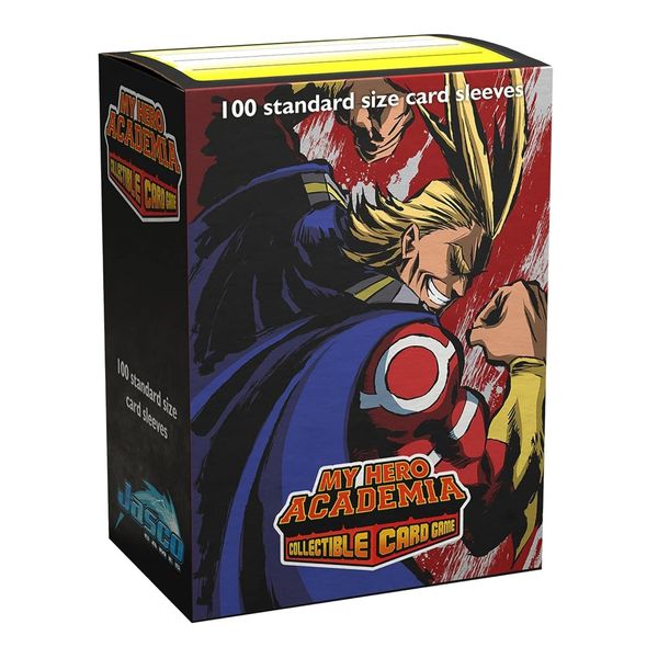 Jasco My Hero Academia Collectible Card Game All Might Flex Card Sleeves | 100 Dragon Shield Art Sleeves | Card Game Holder | PVC and Acid-Free | Designed for Use with TCG and LCG Games | Made