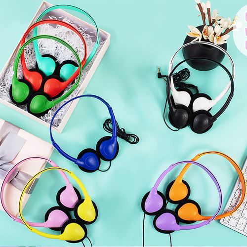Classroom Headphones Bulk 6 Pack for School Kids Student,Affordable Wired On Ear Headset with 3.5mm Plug for Children Toddler Teens Boys Girls and Adult(GS857,Mixed)