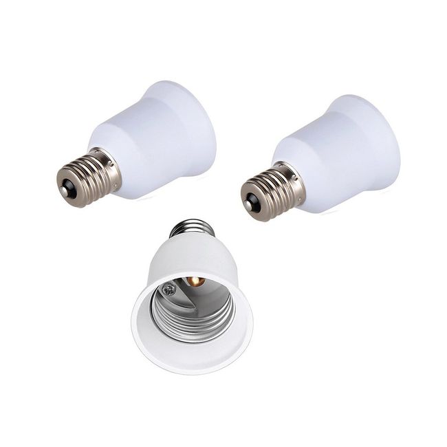 FINELED E17 to E26/E27 Base Converter Adapter Bulb Socket ,17 – > 26 Base Bulb Socket E17 – E26 (3) , white