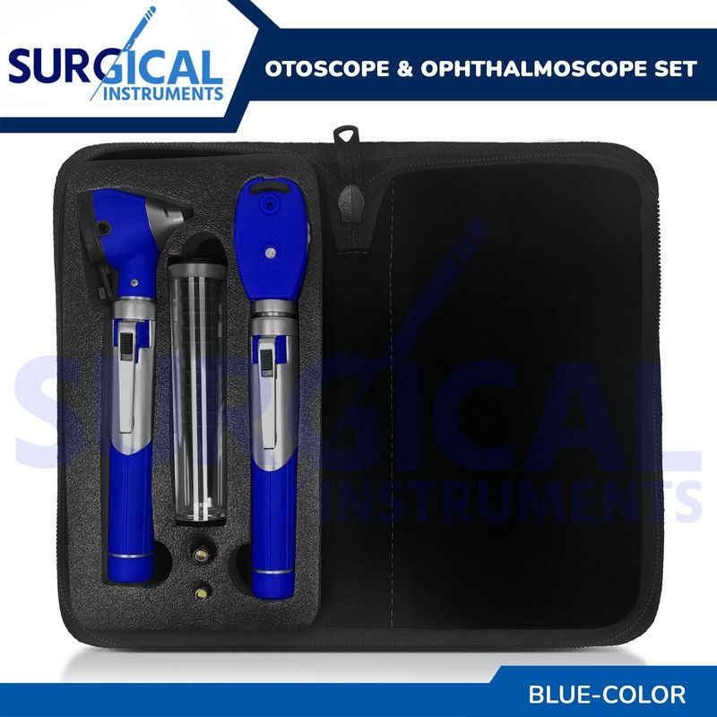 FIBER OPTIC Otoscope/Ophthalmoscope Examination LED Diagnostic ENT Set ...