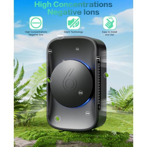 iDiskk [4 Pack] Air Purifier for Home,Plug-In Negative Ion Quiet Air Ionizers for Bedroom, Office, Kitchen,Portable Mini Air Cleaner Odor with Night Light, Smoke, Dust, Pet Dander Eliminator-Black