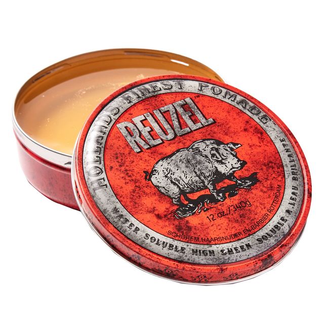 Reuzel Red Water Soluble High Sheen Pomade, No Dry Formula, 4 oz