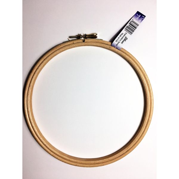 Elbesee 7"/17cm Diametre Wooden Embroidery Hoop with Metal Screw Fastening, Wood, No Colour, 18x18x1 cm