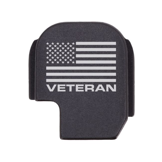 NDZ Performance Rear Slide Cover Plate for Sig P365 P365X P365 XL P365 SAS 9MM Laser Engraved Anodized Aluminum in Black - US Flag Veteran Text Bold