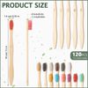 120 Pcs Bamboo Toothbrushes Bulk Soft Bristle Toothbrush Wooden Disposable Travel Toothbrush Bamboo Charcoal Individually Wrapped Toothbrush for Kid Adult Home Travel Use, 7.5 Inch, 12 Colors (Number)
