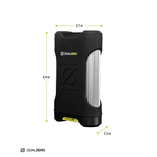 Goal Zero Venture 35 Portable Charger Power Bank with Nomad 10 Solar Panel Kit 9600mAH 18W USB-C Power Delivery Port, 2 USB Outputs IP67 Rating 50 Lumens Flashlight