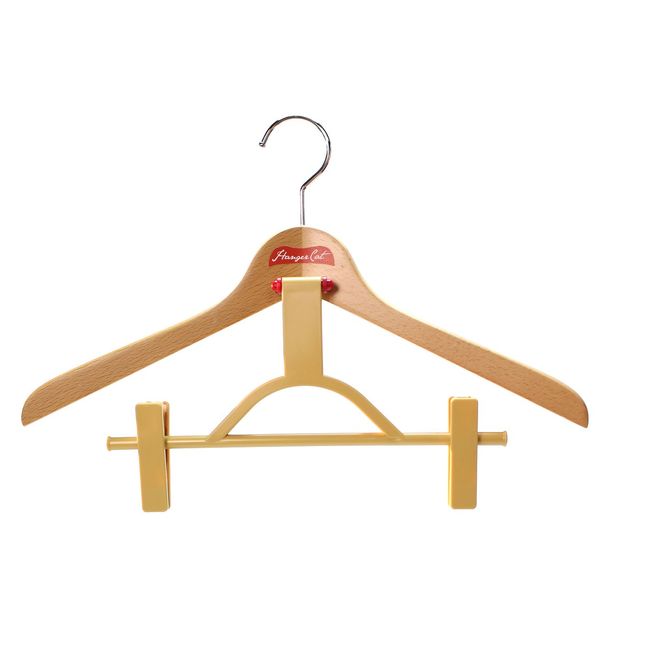 SH753408 Natural "Cat" WOOD Series 25 with Wooden Hanger Clip for Cinco Hanger Suit