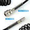 ERGAOBOY 1Pcs 8mm Polyurethane Air Compressor Hose, 10m Black Retractable Hose, Quick Coupler