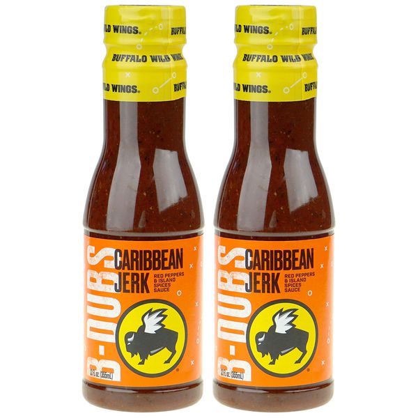 Buffalo Wild Wings Barbecue Sauces, Spices, Seasonings and Rubs For: Meat, Ribs, Rib, Chicken, Pork, Steak, Wings, Turkey, Barbecue, Smoker, Crock-Pot, Oven (Caribbean Jerk, (2) Pack)