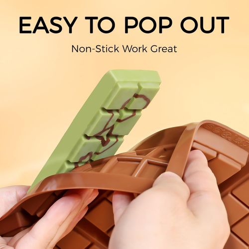 Fimary Chocolate Bar Mold - Non-Stick Chocolate Molds, Food Grade Silicone Deep Chocolate Bar Mold for Milk Chocolate Bar,Dubai Chocolate Bar Pistachio - Set of 2