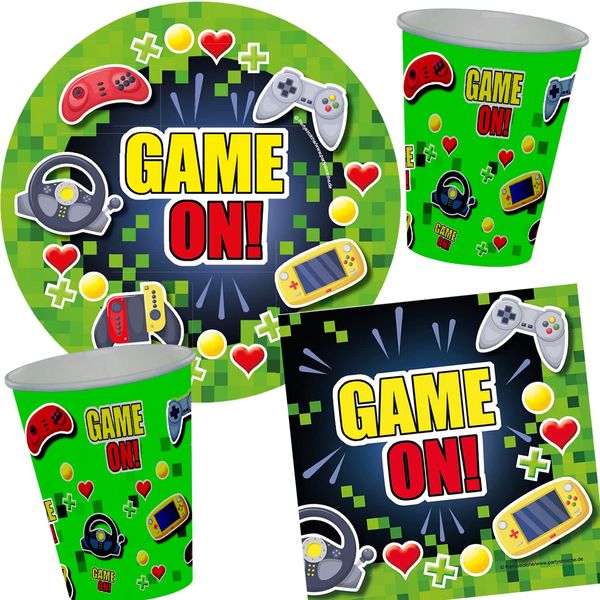 20 Servietten * GAME ON * für Kindergeburtstag und Zocker-Party | Kinder Geburtstag Party Napkins Papierservietten