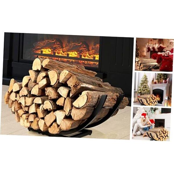 Curved Firewood Rack Holder: Heavy Duty Firewood Holder Indoor Curved 22Inch