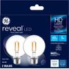 GE Reveal LED Light Bulbs, 60 Watt, G25 Globe Bulbs, Medium Base (2 Pack)
