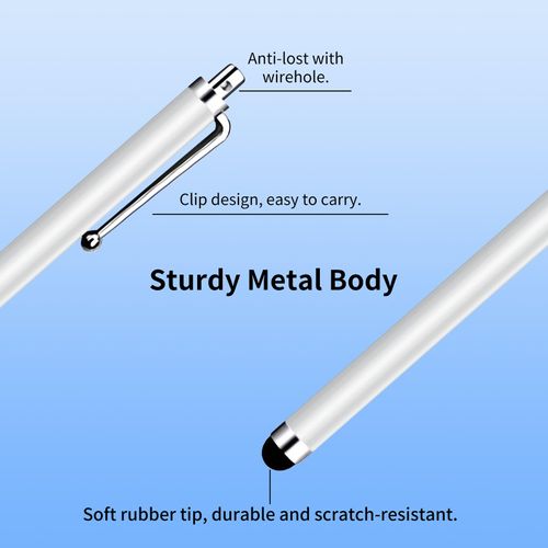 20 Pack Stylus Pen,Stylus Pen for Touchscreen High Precision and Sensitivity for Everyday Writing/Drawing,Universal Stylus Compatible with All Touch Screens,White