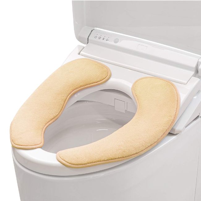 OKA 45486222299847 Easy Toilet Seat Cushion, 3D Beige (U-O, Washing/Heating Type), Stays in Place