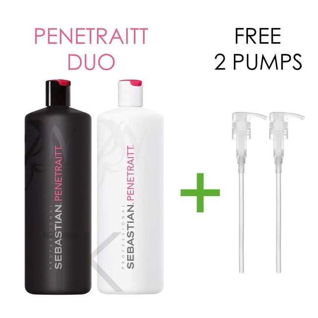 Sebastian PENETRAITT Shampoo and Conditioner 33.8 oz Duo (Free 2 Pumps)