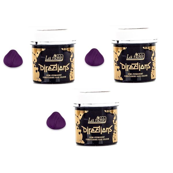 La Riche Directions 3 x Semi Permanent Hair Colour Plum