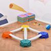 9pc Kids Balance Beam Bridge Gym Toy for Children, Includes Non-slip Surface