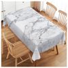 Walmsco Tablecloth White Gray Marble Decor For Dining Room Kitchen Rectangular Table Cover 132 * 178cm