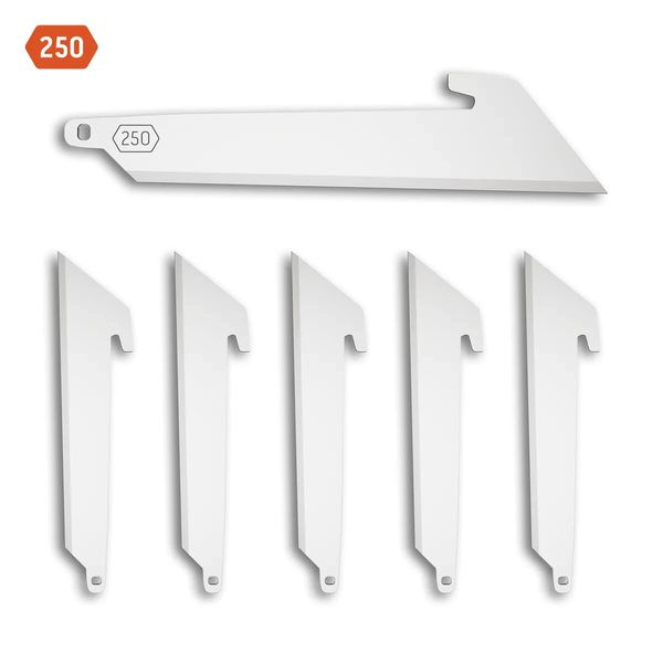 6 Outdoor Edge 2.5" Stainless Utility Replacement Blades for 2.5" Razor Lite EDC