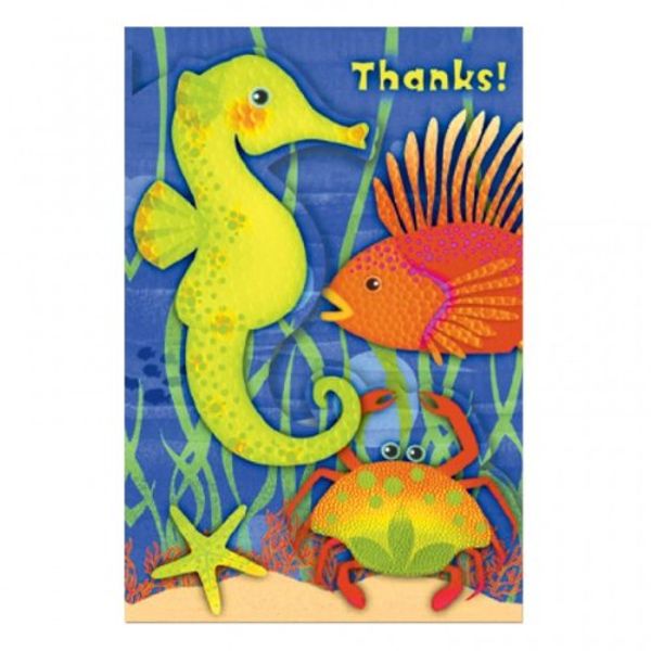 amscan Thank you Card Underwater Friends
