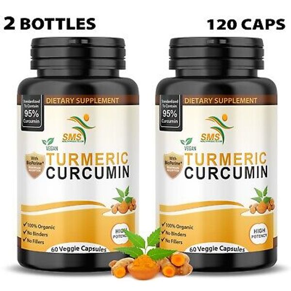 Turmeric Curcumin Highest Potency 95% 1000mg BioPerine Black Pepper Extract 120