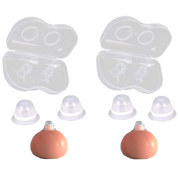 CareforYou 2Pair Nipple Corrector for Flat Inverted Nipples Silicone with Clear Case