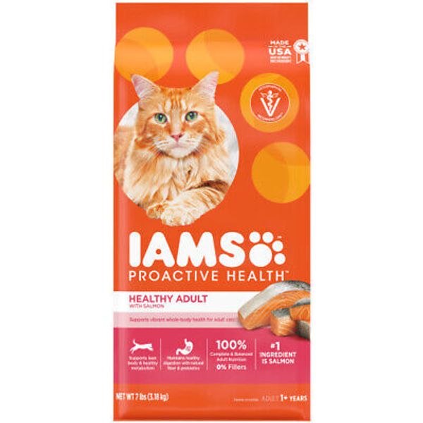 IAMS Proactive Health Adult Dry Cat Food  Salmon, 1 Each/7 lb By Iams