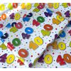 40th Birthday Wrapping Paper, 2 Sheets and 1 Matching Tag (White)
