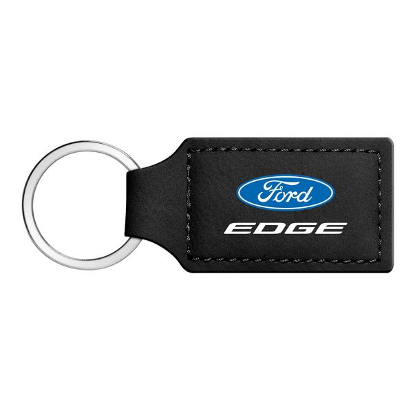 Ford Edge Rectangular Black Leather Key Chain