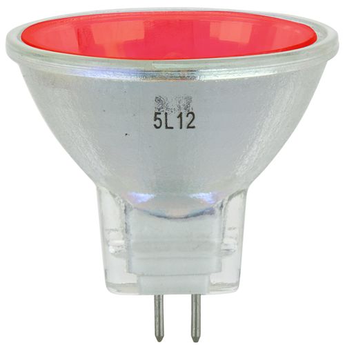 6 Pack Sunlite 20 Watt, 10 Narrow Spot, Colored MR11 Mini Reflector with Cover Guard, GU4 Base, Red