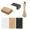 Box.it.pack.it Kraft Paper Gift Tags, Mixed Colour, Rectangular 5x3 cm, 100 Pack with String