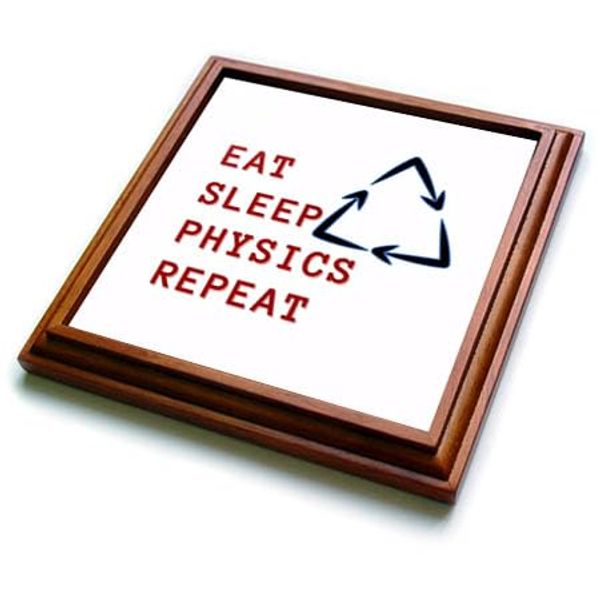 3dRose Simple Text EAT,Sleep,Physics,Repeat - Trivets (trv-369233-1)