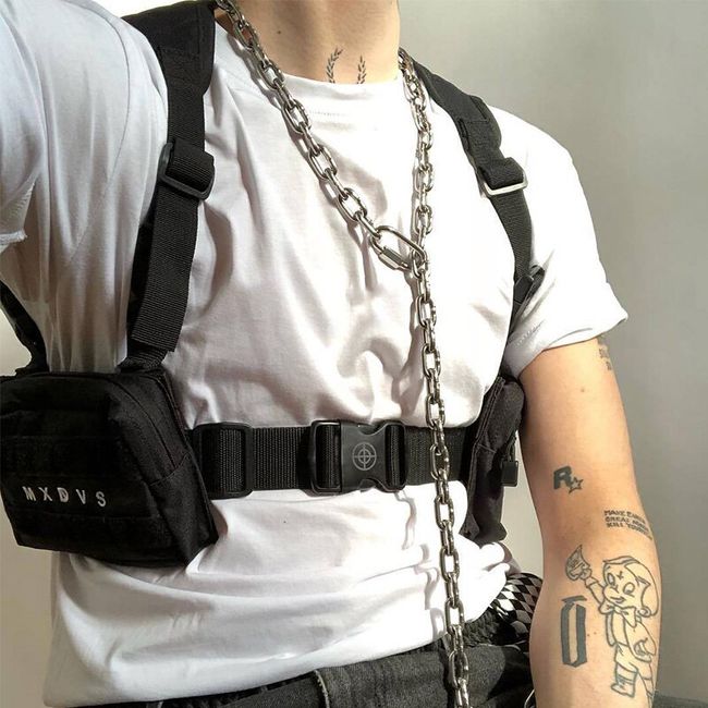 Kanye West Chest Rig Bag For Men Hip Hop Streetwear Chest Bag