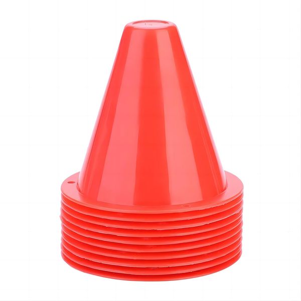 VIFERR 10Pcs Football Cones Training Set, Traffic Marker Cones Activity Cones for Kids, Sports Cones Exercise Equipment Small Stacking Cones for Indoor Outdoor Football Training (Red)