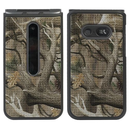Nakedcellphone Case for LG Classic Flip, [Outdoor Camouflage] Tree Leaf Real Woods Camo Protective Hard Shell Cover for LG Classic Flip Phone L125DL