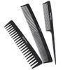 BESTOOL Comb, Comb, Men's, Women's, Anti-Static, Professional Cut Comb, Set of 3 (Black)